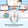 Миша MEETION 2.4G+Bluetooth wireless gaming mouse BTM001 |800-1200-1600-2400dpi, 7keys, 35/140h, Type-C Charging, RGB| white-purple