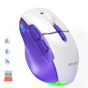 Миша MEETION 2.4G+Bluetooth wireless gaming mouse BTM001 |800-1200-1600-2400dpi, 7keys, 35/140h, Type-C Charging, RGB| white-grey