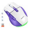 Миша MEETION 2.4G+Bluetooth wireless gaming mouse BTM001 |800-1200-1600-2400dpi, 7keys, 35/140h, Type-C Charging, RGB| white-grey
