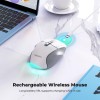 Миша MEETION 2.4G+Bluetooth wireless gaming mouse BTM001 |800-1200-1600-2400dpi, 7keys, 35/140h, Type-C Charging, RGB| white-grey