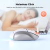 Миша MEETION 2.4G+Bluetooth wireless gaming mouse BTM001 |800-1200-1600-2400dpi, 7keys, 35/140h, Type-C Charging, RGB| white-grey
