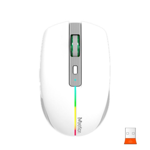 Миша MEETION 2.4G+Bluetooth Dual Mode gaming mouse BTM002 |1000-1200-1600dpi, 6keys, Type-C Charging, RGB| white