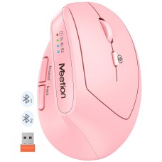Миша MEETION 2.4G+Bluetooth Office Vertical Mouse BTM008 |800-1200-1600-2400dpi, 400h, Type-C charging| pink