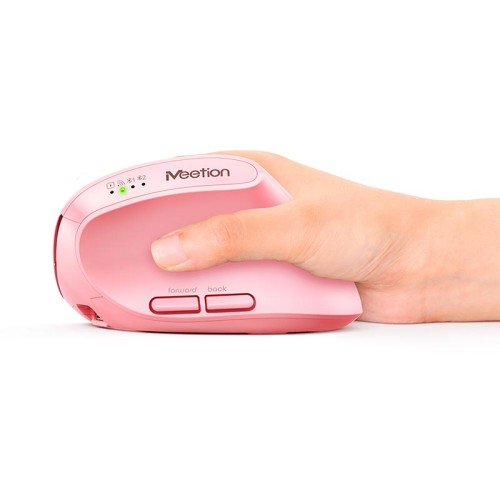 Миша MEETION 2.4G+Bluetooth Office Vertical Mouse BTM008 |800-1200-1600-2400dpi, 400h, Type-C charging| pink