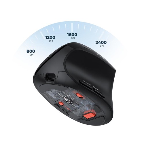 Миша MEETION 2.4G+Bluetooth Office Vertical Mouse BTM008 |800-1200-1600-2400dpi, 400h, Type-C charging| pink