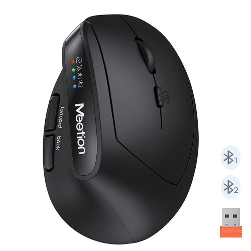 Миша MEETION 2.4G+Bluetooth Office Vertical Mouse BTM008 |800-1200-1600-2400dpi, 400h, Type-C charging| pink