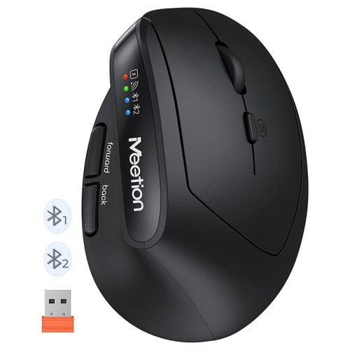 Миша MEETION 2.4G+Bluetooth Office Vertical Mouse BTM008 |800-1200-1600-2400dpi, 400h, Type-C charging| pink