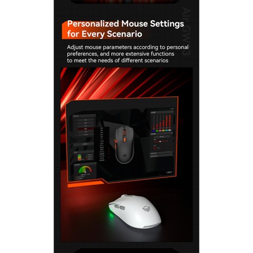 Миша MEETION Wired + 2.4 G+Bluetooth Gaming mouse GW33 |6 Keys, 10000dpi, 25-60h, RGB| black