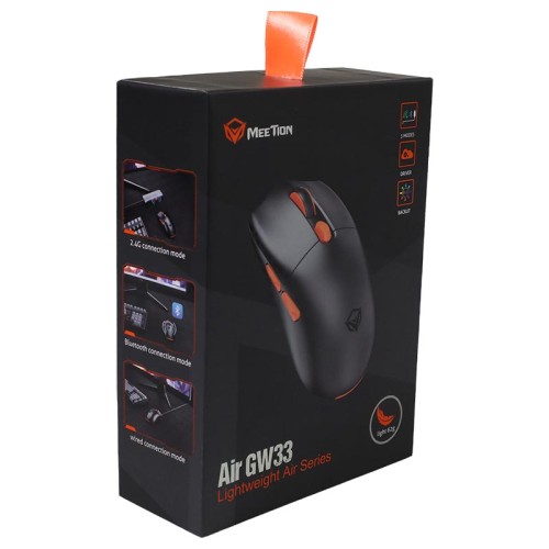 Миша MEETION Wired + 2.4 G+Bluetooth Gaming mouse GW33 |6 Keys, 10000dpi, 25-60h, RGB| white