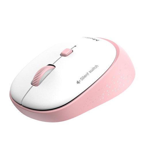 Миша MEETION 2.4G Wireless Office Mouse R571 |1000/1200/1600 DPI, AA Battery| white-pink