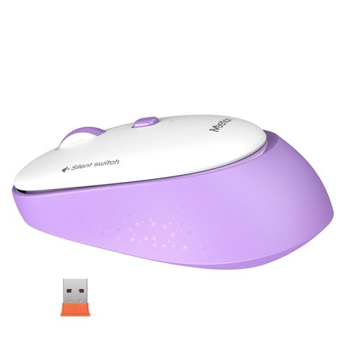 Миша MEETION 2.4G Wireless Office Mouse R571 |1000/1200/1600 DPI, AA Battery| white-purple