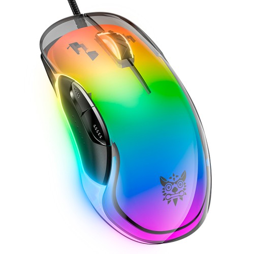 Миша Onikuma RGB Backlit Wired Gaming Mouse CW925 |12800 DPI| transparent-black