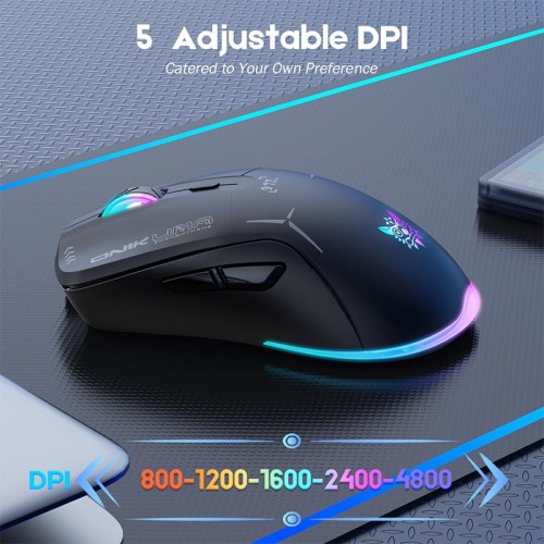 Миша Onikuma Wired+2.4G RGB Gaming Mouse CW917 |800-4800DPI black