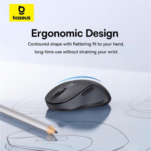 Миша Baseus F02 Ergonomic Wireless Mouse |2.4G/BT5.2| (without Battery) black