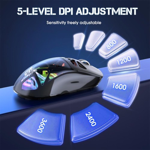 Миша Onikuma Tri Mode RGB gaming mouse CW930 |2.4G/BT5.0/Type-C| black