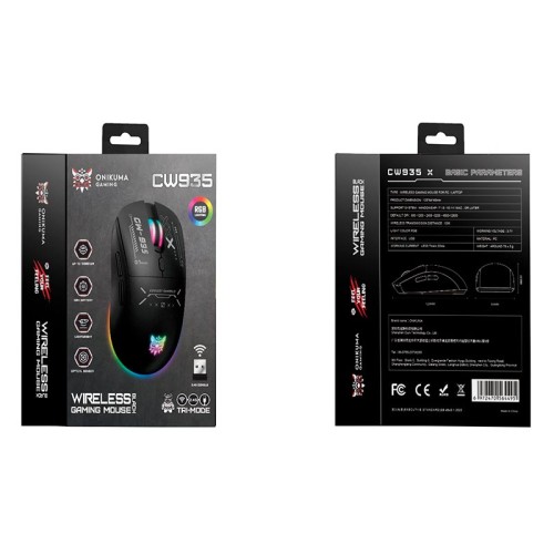 Миша Onikuma Tri Mode RGB gaming mouse CW935 |2.4G/BT/Type-C| black