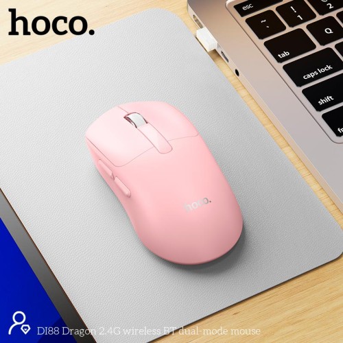 Миша HOCO Dragon wireless BT dual-mode mouse DI88 |2.4G, BT3.0+5.2| pink