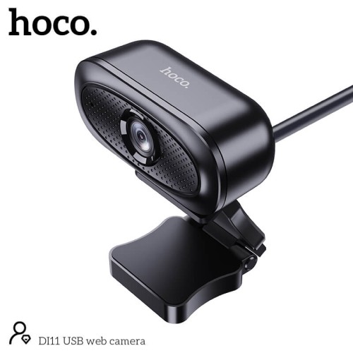 Web камера HOCO USB web camera with Audio focus DI11 |2KHD, 4Mpx, 1.5m| black
