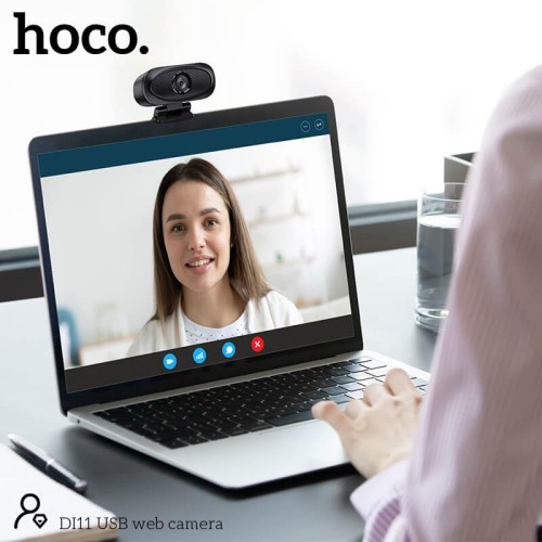 Web камера HOCO USB web camera with Audio focus DI11 |2KHD, 4Mpx, 1.5m| black