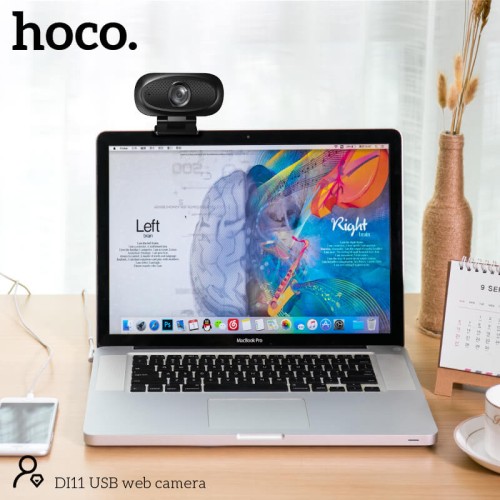 Web камера HOCO USB web camera with Audio focus DI11 |2KHD, 4Mpx, 1.5m| black