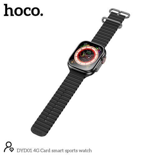 Smart Sports Watch HOCO 4G Card DYD01 |BT4.2, Nano Sim, 1.96"| black