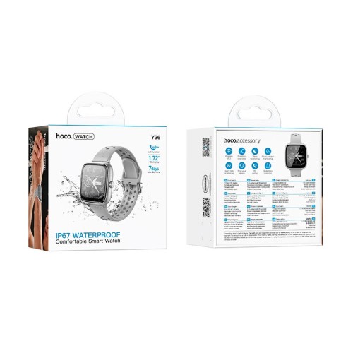 Smart Watch HOCO Y36 Smart watch (call version) |Track, HeartRate, Blood Oxygen, 1.72", IP67| silver