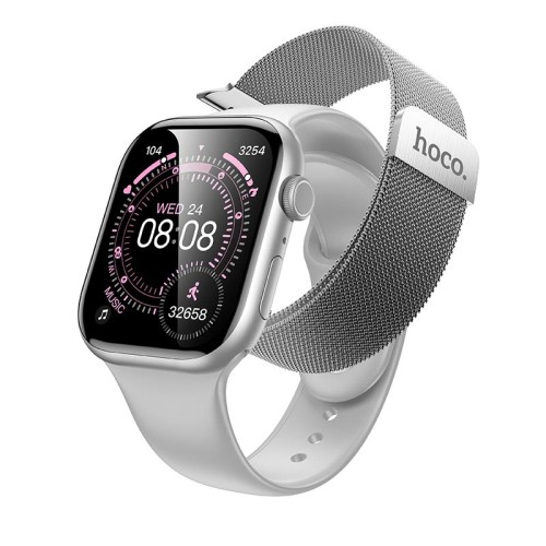 Smart watch HOCO Y42 (call version) |2.01", Track, HeartRate, 7 Days, BT5.3| silver