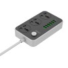 Подовжувач мережевий Ldnio универсальный SC3604 |2500W, 10A, 1.6m, 6usb, 3.4A| black