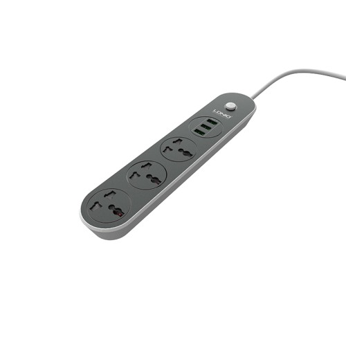 Подовжувач мережевий Ldnio SC3301 |2500W, 1.6m EU plug, 3USB, 3 Sockets 3.1A| black