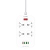 Подовжувач мережевий Ldnio SC4407 |2500W, 2m  EU Plug, 4 USB, 4 Sockets. QC3.0, 3.1A|/8W| white