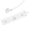 Подовжувач мережевий HOCO Aura 4-bit extension cable socket fast charge NS1 |2USB/1Type-C, 4Sockets, 4000W, 20W/3A, PD/QC, 1.8m| white