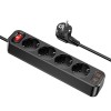 Подовжувач мережевий HOCO Aura 4-bit extension cable socket fast charge NS1 |2USB/1Type-C, 4Sockets, 4000W, 20W/3A, PD/QC, 1.8m| white