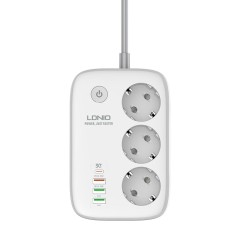 Подовжувач мережевий Ldnio c Wi-Fi SEW3452  |3USB/1Type-C, 3Sockets. QC/PD, 30W/10A, 2m  EU Plug| white
