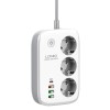 Подовжувач мережевий Ldnio c Wi-Fi SEW3452  |3USB/1Type-C, 3Sockets. QC/PD, 30W/10A, 2m  EU Plug| white