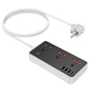 Подовжувач мережевий HOCO Storm 3-position socket AC8A |3USB/1Type-C, PD/QC, 3A/30W| white