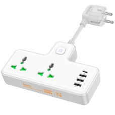 Подовжувач HOCO Voyage 2-position expansion socket AC11A |3USB/Type-C, 10A| white