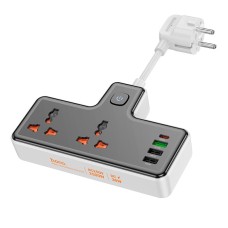 Подовжувач HOCO Reise 2-position expansion socket AC12A |3USB/Type-C, PD/QC, 30W/10A| black