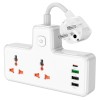 Подовжувач HOCO Reise 2-position expansion socket AC12A |3USB/Type-C, PD/QC, 30W/10A| white