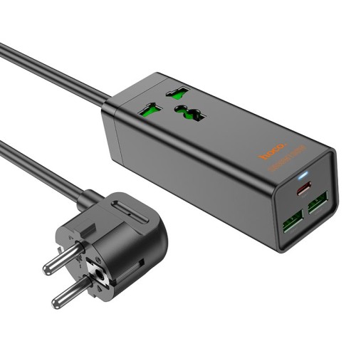 Подовжувач HOCO Talent desktop charger AC9A |2USB/Type-C, PD/QC, 30W/10A| black