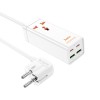 Подовжувач HOCO Barry desktop charger AC10A |2USB/2Type-C, PD/QC, 65W/10A| white