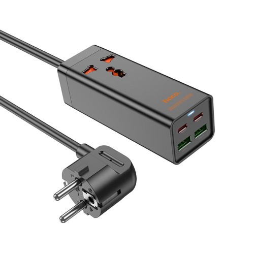 Подовжувач HOCO Barry desktop charger AC10A |2USB/2Type-C, PD/QC, 65W/10A| white