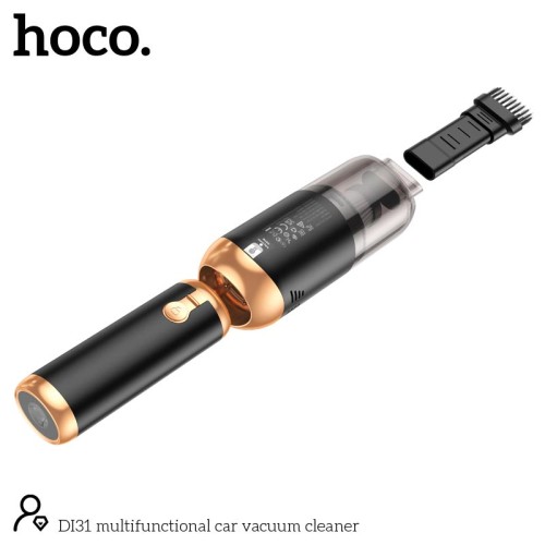 Автомобільний пилосос HOCO multifunctional car vacuum cleaner DI31 |6kPa, 150ml, Power bank| black