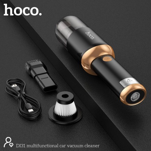 Автомобільний пилосос HOCO multifunctional car vacuum cleaner DI31 |6kPa, 150ml, Power bank| black