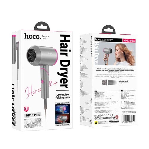 Фен HOCO Hot and cold air hair dryer HP13 Plus |1600W| rose-red