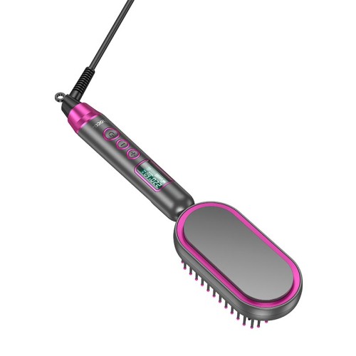 Електрична гребінець-випрямляч для волосся HOCO Electric straightening Hair comb with digital display HP44 grey