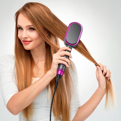 Електрична гребінець-випрямляч для волосся HOCO Electric straightening Hair comb with digital display HP44 grey