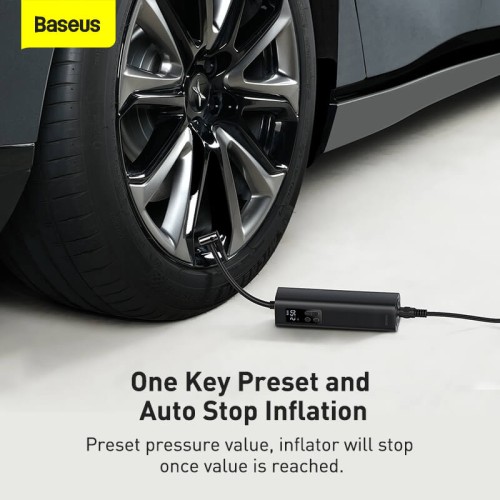 Портативний компресор для автомобіля BASEUS Super Mini Inflator Pump |30L/Min, 12V, 150psi, 3m cable| (CRCQ000001) black