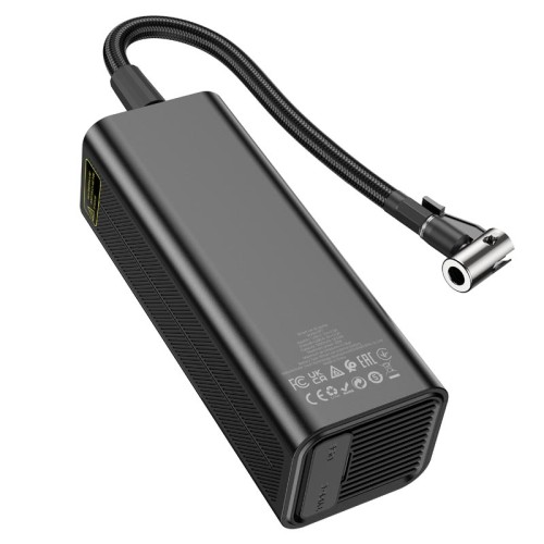 Портативний компресор HOCO Maddy portable smart air pump ZP7 (5000mAh) |10.3 bar| black