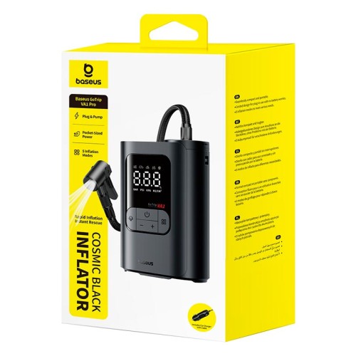 Портативний компресор BASEUS GoTrip VA1 Super Mini Wired Inflator 22-Cylinder black