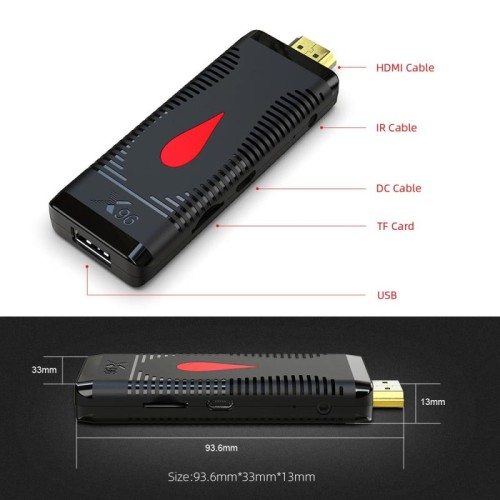 Android TV приставка Allwinner TV Stick X96 S400 |H313, 2GB RAM, 16GB ROM| black
